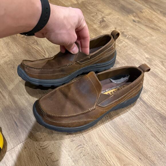 Skechers Shoes Mens Size 8.5 Superior Gains Brown Leather Relaxed Fit *GUC* main image 4